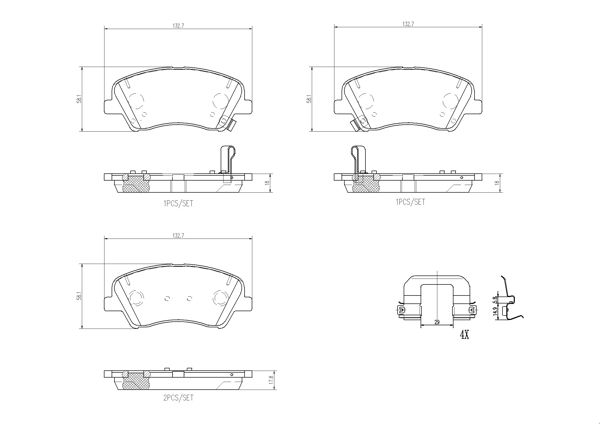 BREMBO P30098 | Fren Balatası Ön Low-Met Kia