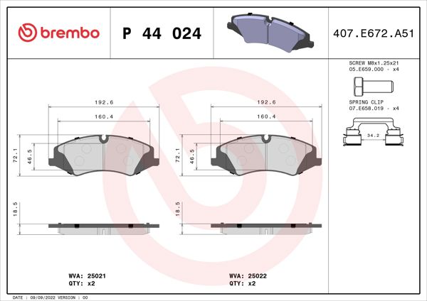 BREMBO P44024 | Fren Balatası Ön Low-Met Land Rover