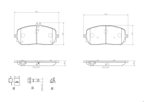 BREMBO P50152 | Fren Balatası (Mercedes W118-W177-W247 On Spor Tip)