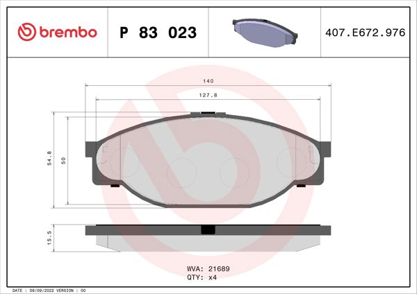 BREMBO P83023 | Fren Balatası Ön Low-Met Toyota