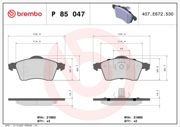 BREMBO P85047 | Fren Balatası Ön Low-Met VW