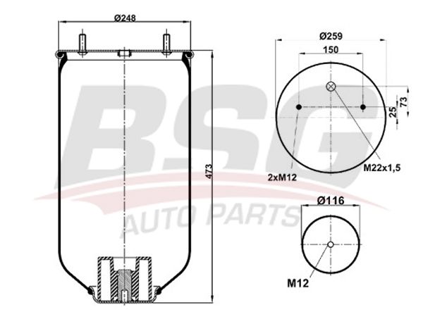 BSG 01-380-050 | Körük, Havalı Süspansıyon