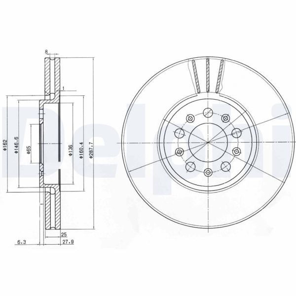 DELPHI BG3035C | Disk On 98-06 Golf.IV.V-Bora Kaplamalı | 1 Adet