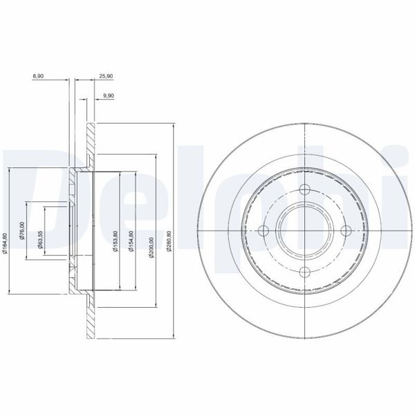 DELPHI BG3743 | Arka Fren Disk Aynası Focus 1.4 15V 1.6 16V 1.8T / Dı / Tddı.St170 10 / 98-04 | 1 Adet