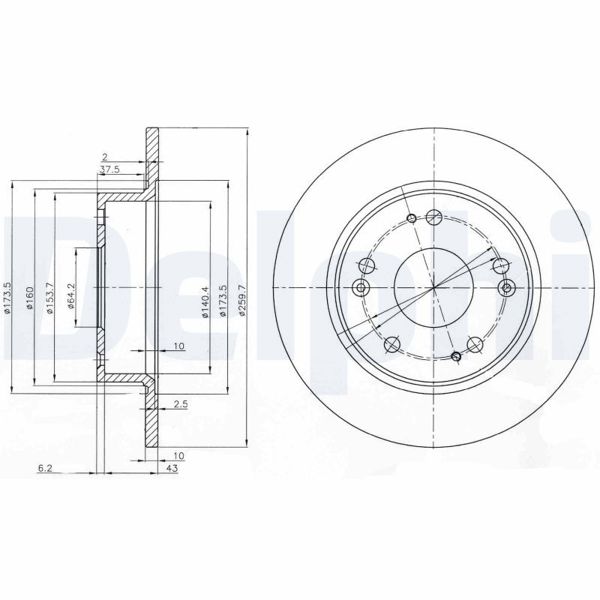 DELPHI BG3964 | Disk Arka 03 > Accord 2.0-2.4 | 1 Adet