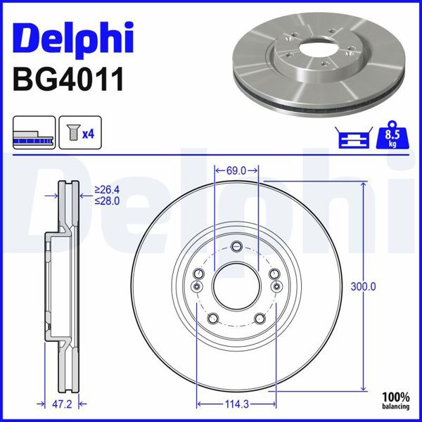 DELPHI BG4011 | Fren Diski Ön İ40 I (Vf) 12-191.6 GDI 2.0 GDI 1.7 CRDI 1.7 CRDI 2.0 Gdi 1.7 CRDI 1.6 CRDI 1.6 CRDI İ40 I Cw (Vf) 11-191.6 GDI 2.0 GDI 1.7 CRDI 1.7 CRDI 1.7 CRDI 2.0 Gdi 1.6 CRDI 1.6 CRDI İx35 (Lm, El, Elh) 10-152.0 CRDI 1.6 1.7 CRDI 2.0 2.0 CRDI Sonata V 05-İx35 09-İ40 11-Tucson 04-/ Carens 13 -