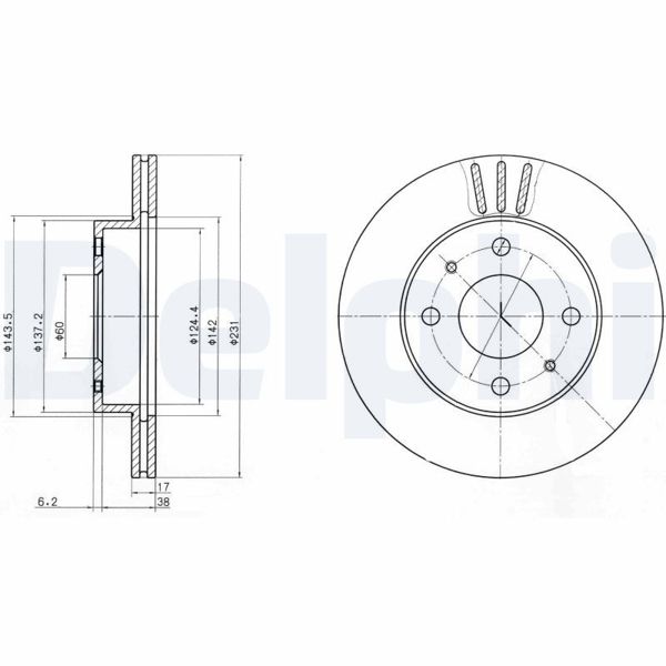 DELPHI BG4047 | Fren Diski Ön Carry 99 -