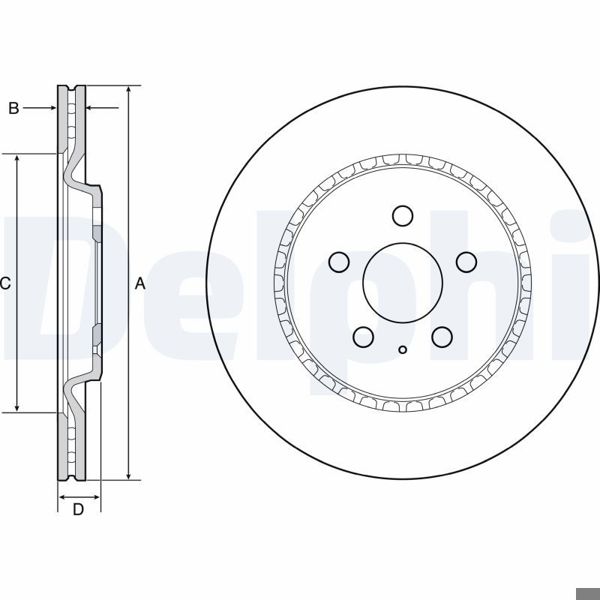 DELPHI BG4643C | Fren Diski Arka A4 08 > A5 A6 Q5 Q7