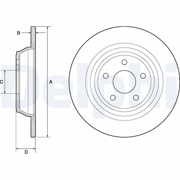 DELPHI BG4703C | Disk Arka 15-Mondeo Kaplamalı Icten Havalandırmalı | 1 Adet