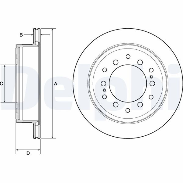 DELPHI BG4747C | Fren Diski Arka Havalı (312-6)-(Karbonlu)-(Toyota: Land Cruiser 2.7-2.8-3.0-4.0 D-4D 10-Chrysler: Cruiser 4.0I V6 11 -)