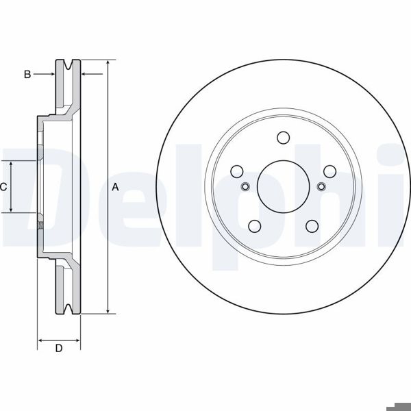 DELPHI BG4952C | Fren Diski Ön Toyota C-Hr 16 -
