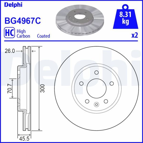 DELPHI BG4967C | Disk On 17-Insignia.B *F20shl* 16Jant Kaplamalı | 1 Adet