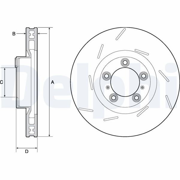 DELPHI BG9128C | Disk Ön Sol (Ad) 10-Panamera Kaplamalı (Kutu&Fıyat:Tek) (Ø=360) | 1 Adet