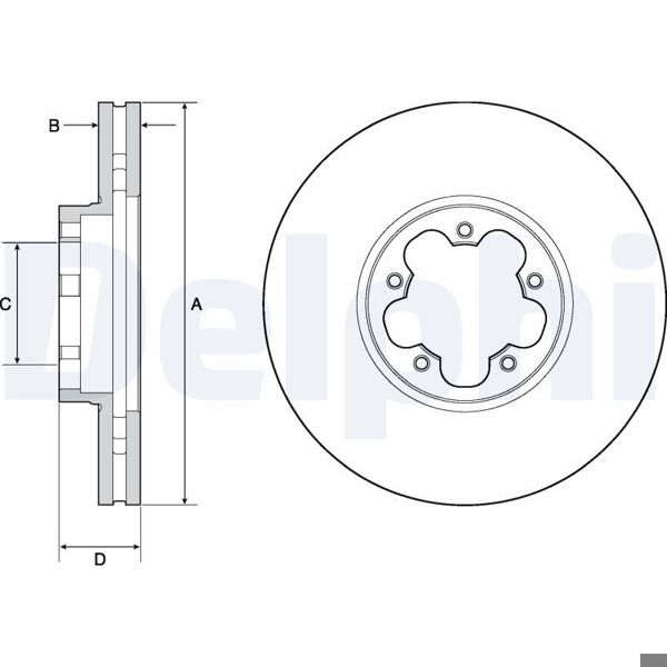DELPHI BG9142C | Fren Diski (308mm 5D) Transit V363 13 -