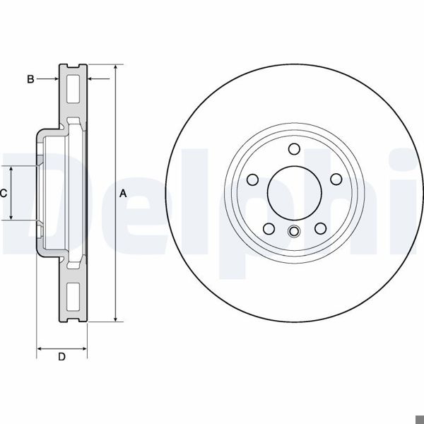 DELPHI BG9156C | Disk Ön Sağ (Ad) 10-5-Seri (F07-F10-F11) 7-Seri (F01-F02-F03-F04) Kaplamalı (Kutu&Fıyat:Tek) | 1 Adet