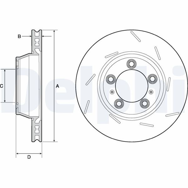 DELPHI BG9165C | Disk Arka Sağ (Ad) 10-Panamera Kaplamalı (Kutu&Fıyat:Tek) (Ø=330) | 1 Adet