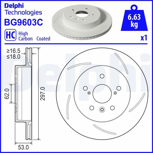 DELPHI BG9603C | Fren Diski (Tekli Paket)-Boyalı, Deliksiz Toyota
