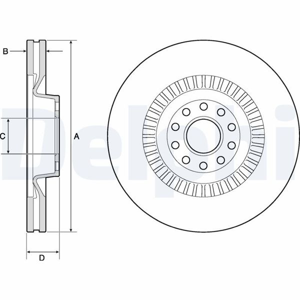 DELPHI BG9957 | Fren Diski Ön (VW Audi A6 05-11 A8 04-10) | 1 Adet