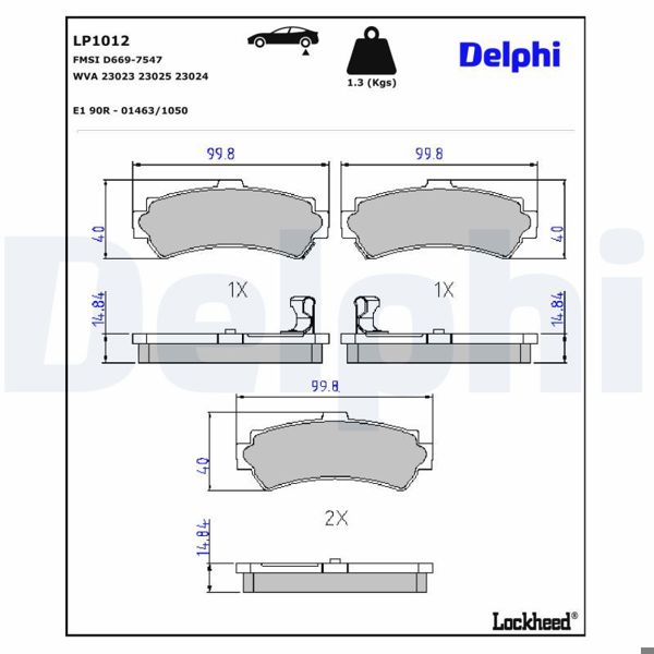 DELPHI LP1012 | Fren Balatası