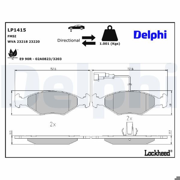 DELPHI LP1415 | Fren Balatası
