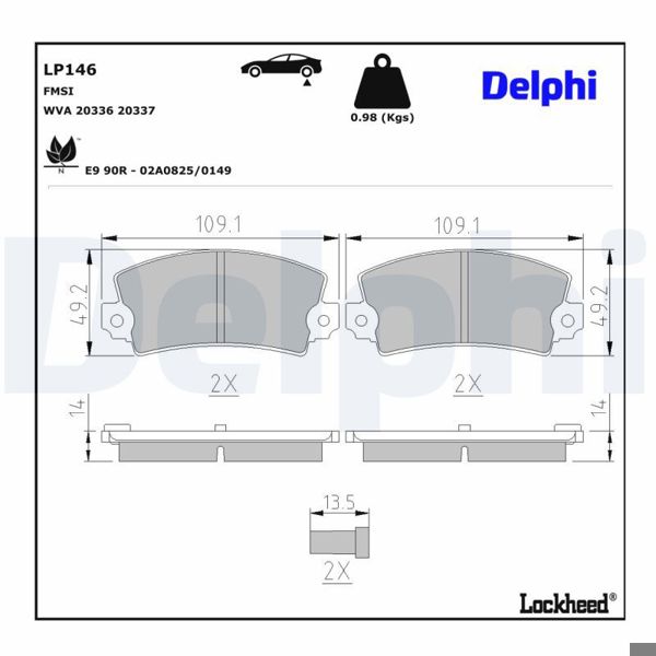 DELPHI LP146 | Fren Balatası Ön R12