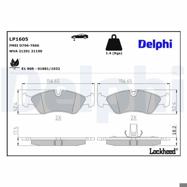 DELPHI LP1605 | Fren Balatası