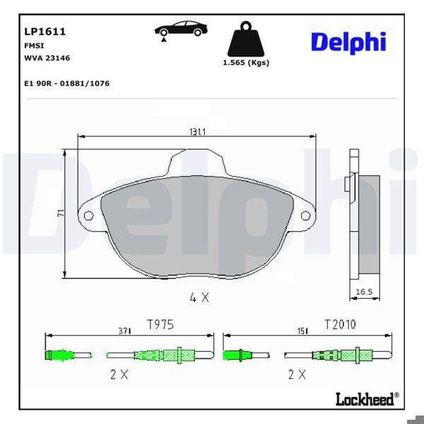 DELPHI LP1611 | Fren Balatası