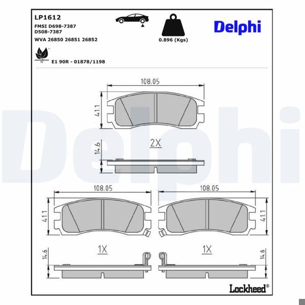 DELPHI LP1612 | Fren Balatası