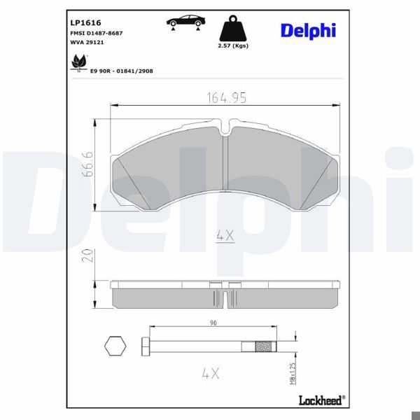 DELPHI LP1616 | Fren Balata Ön + Arka 00-Daily