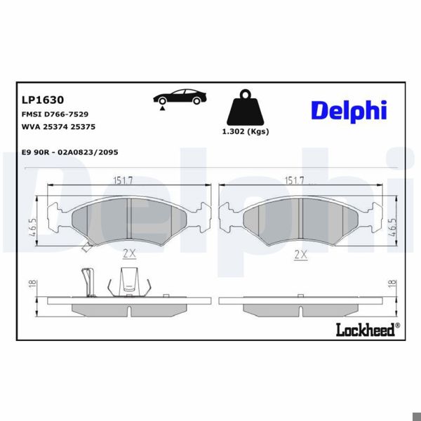 DELPHI LP1630 | Fren Balatası