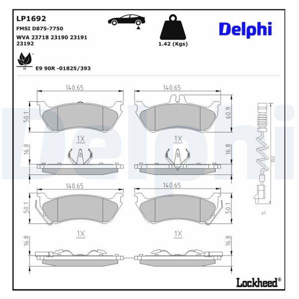 DELPHI LP1692 | Fren Balata Arka 98-01 M.S-W163 Ml230-270-430
