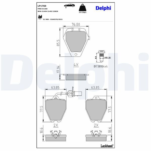 DELPHI LP1760 | Fren Balatası