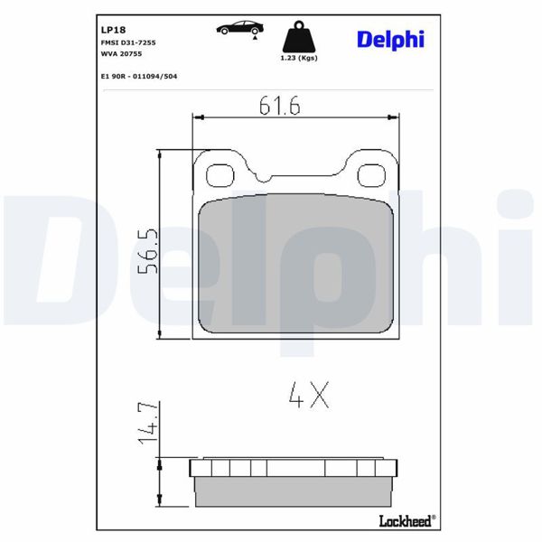 DELPHI LP18 | Fren Balata Arka S-Seri (W123)