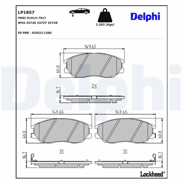 DELPHI LP1857 | Balata Fren Ön-(Ssangyong: Rodıus 05 -)