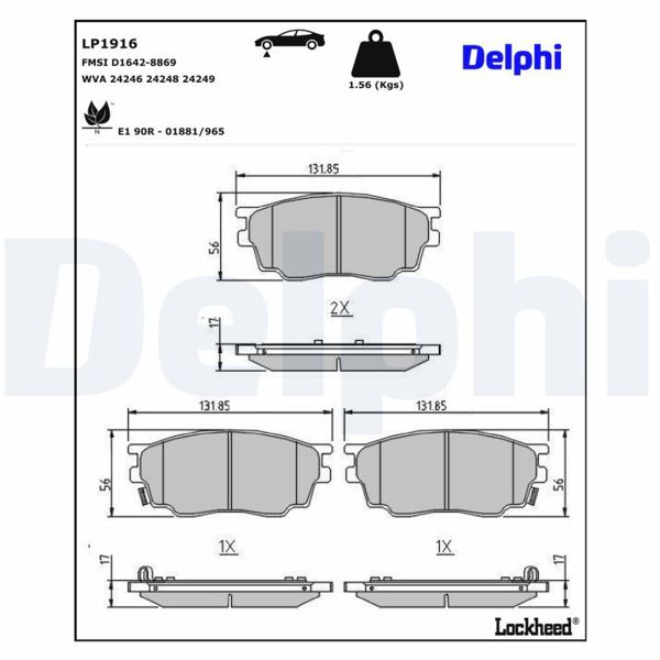 DELPHI LP1916 | Fren Balata Ön 02-Ma.6