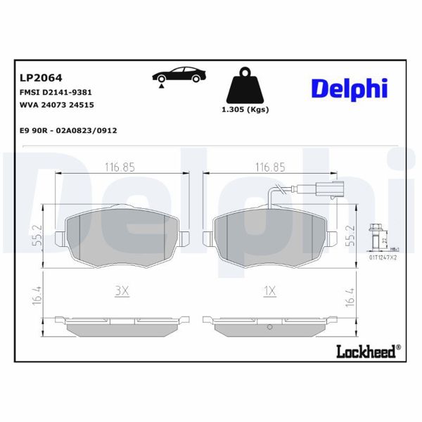 DELPHI LP2064 | Fren Balatası