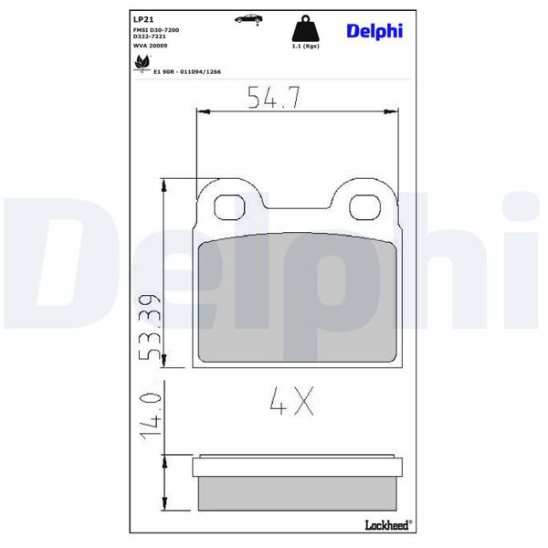 DELPHI LP21 | Fren Balatası
