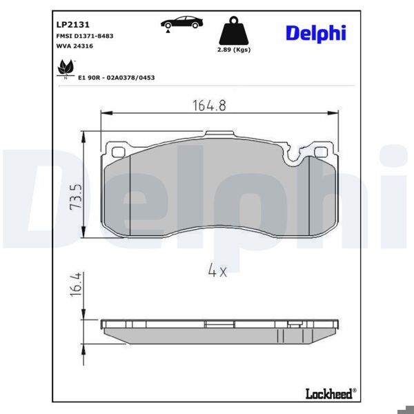 DELPHI LP2131 | Fren Balata Ön 08-14 1-Seri (E88) 3-Seri (E91)