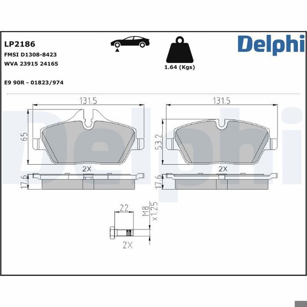 DELPHI LP2186 | Fren Balata Ön 1 (E81) 06-12116 İ 118 İ 118 D 116 İ 116 İ 116 D 118 İ 1 (E87) 04-11116 İ 116 İ 116 İ 118 İ 118 İ 118 İ 120 İ 116 D 118 D 118 D 1 Cabrio (E88) 07-13118 İ 118 D 1 Coupe (E82) 07-13118 D 118 D 1 Serisi 05-E87 / Cooper 07 -