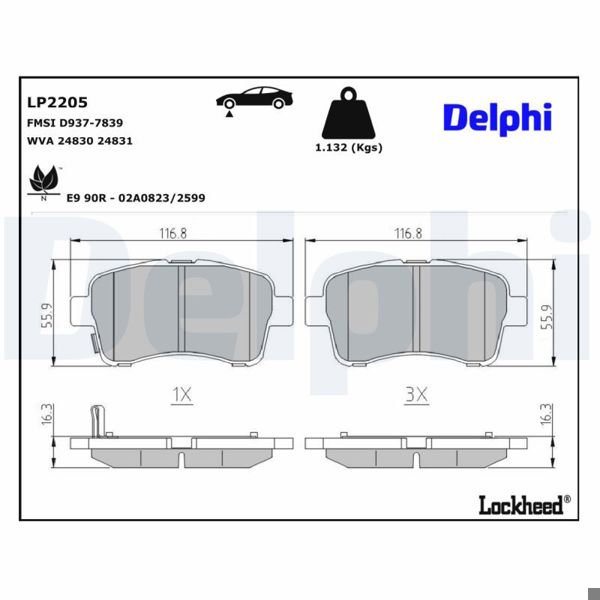 DELPHI LP2205 | Fren Balatası