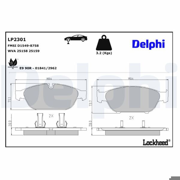 DELPHI LP2301 | Fren Balatası