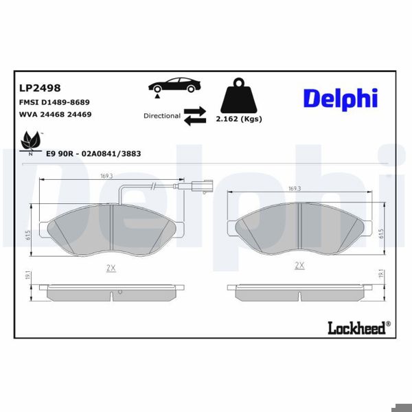 DELPHI LP2498 | Fren Balatası