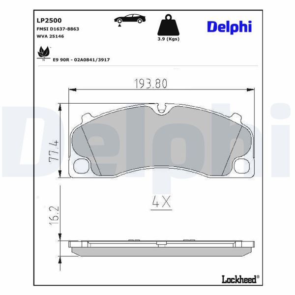 DELPHI LP2500 | Fren Balatası