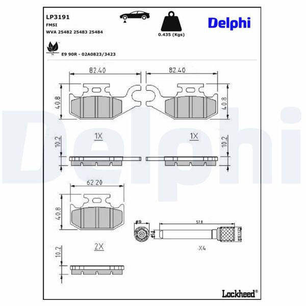DELPHI LP3191 | Fren Balatası Ön Renault Twızy 0.0 Electrıc 12 -