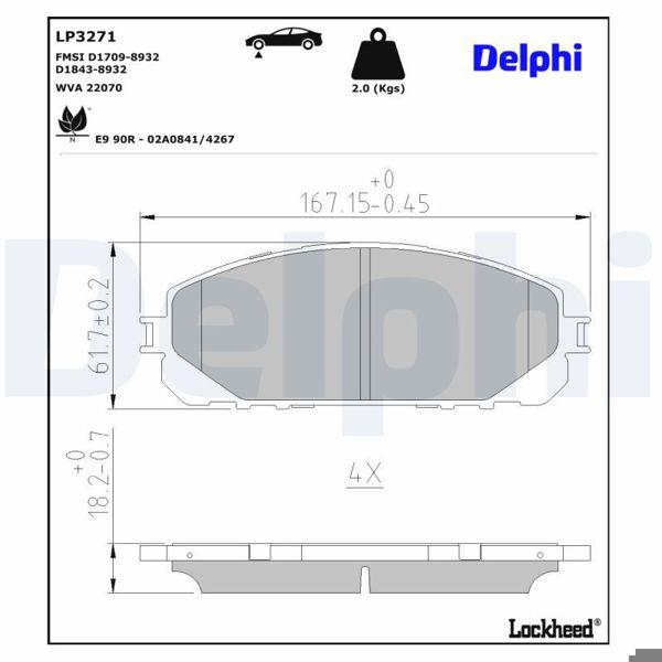 DELPHI LP3271 | Fren Balatası