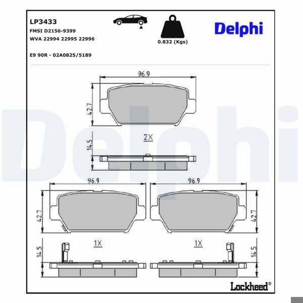 DELPHI LP3433 | Fren Balatası