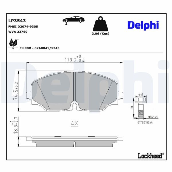 DELPHI LP3543 | Fren Balatası