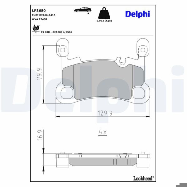 DELPHI LP3680 | Fren Balatası Porsche Cayenne Coupe 4.0Turbo Dcua