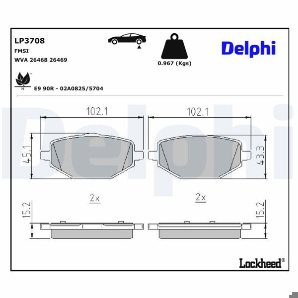 DELPHI LP3708 | Fren Balatası