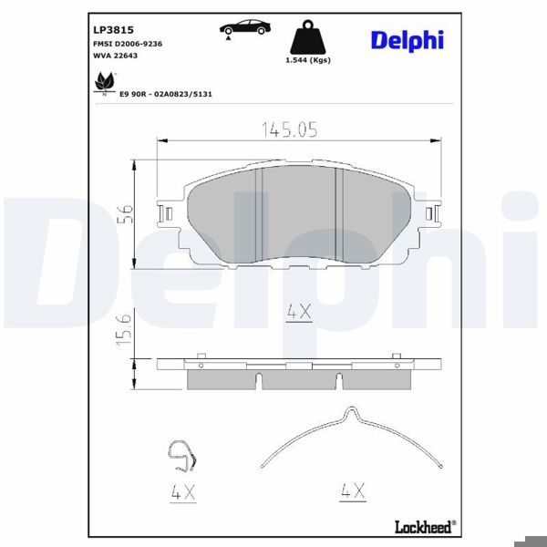 DELPHI LP3815 | Fren Balatası